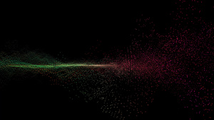 未来派抽象彩虹粒子螺旋波形尺寸球振荡可视化波技术数字21秒视频
