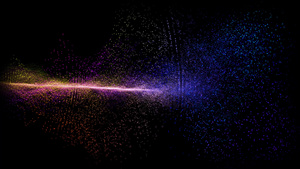 未来抽象彩虹百万粒子螺旋波形维度振荡可视化波技术数字21秒视频