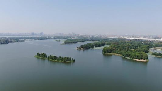 航拍湖北武汉东湖景区东湖公园视频