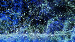 抽象青色和蓝色百万粒子图案波形振荡快速移动可视化波21秒视频