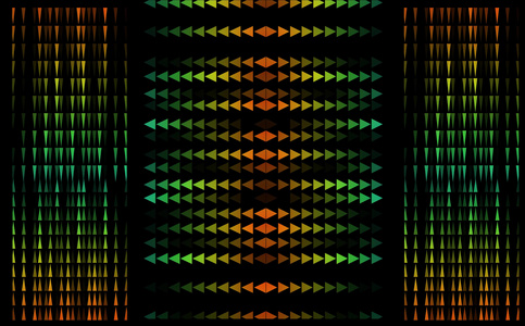 三角彩虹图案和微小彩虹慢速在黑屏线上全部淡化视频
