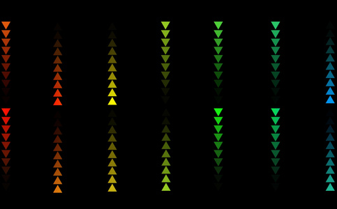 三角形彩虹上下数字慢速在黑屏线上全部淡化视频