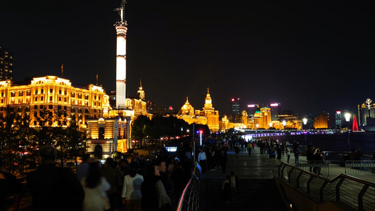 上海外滩夜景延时视频