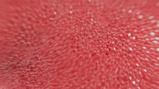 粉红色背景有泡泡和草莓味的树脂视频