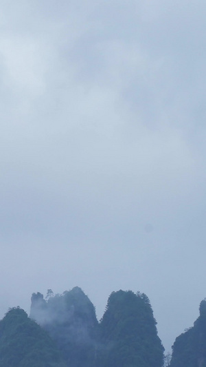 延时摄影城市旅游湖南5A级景区张家界自然风光天空晨雾素材湖南素材16秒视频