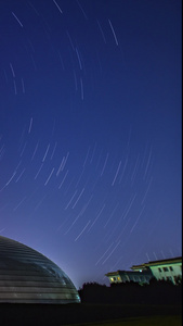 北京国家大剧院环绕星轨之动态北京夜景视频