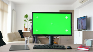 现代个人计算机用大绿色屏幕染色体模拟15秒视频