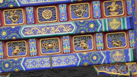 彩绘琉璃瓦牌楼明清古建筑中式视频