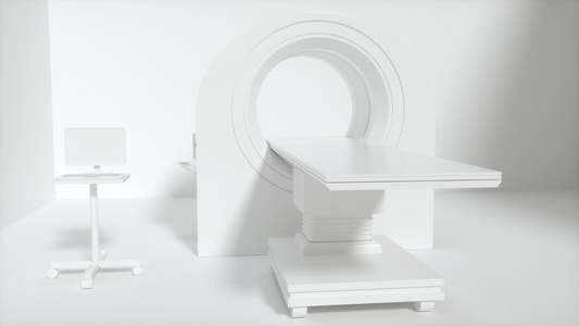 有白色背景的ct机器医疗设施3D投影视频