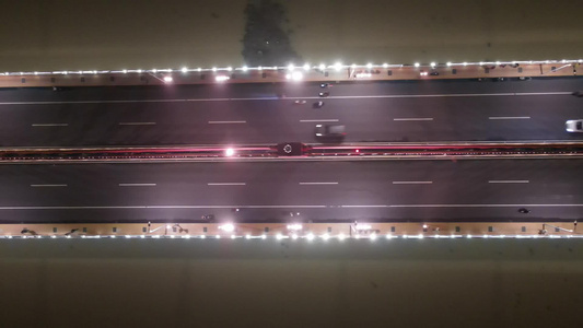 福建漳州备战大桥夜景航拍视频视频