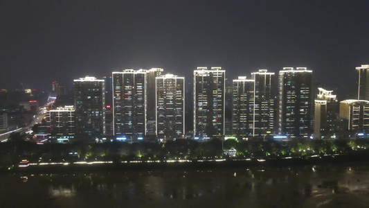 福建漳州城市夜景灯光航拍视频视频