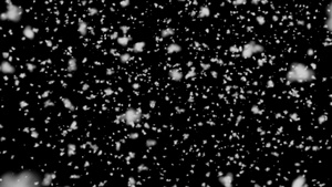 大量雪花从上方以黑色背景坠落于黑底14秒视频