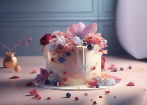 玫瑰蛋糕数字艺术4秒视频