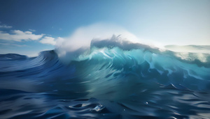 巨型波涛海浪数字艺术4秒视频