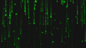 数字雨不断下落变化穿梭运动 30秒视频