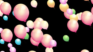 4K动态彩色气球上升动态视频素材20秒视频