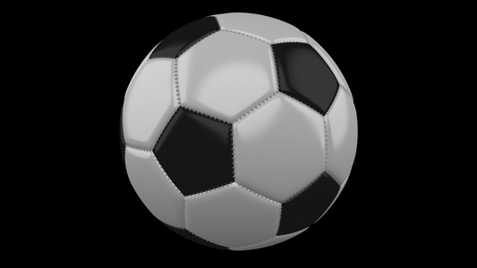 以透明背景旋转的足球球4K片段与阿尔法视频