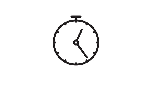 时间运行秒表图标带有移动箭头计数动画运动图形的时钟视频