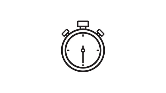 时间运行秒表图标带有移动箭头计数动画运动图形的时钟视频