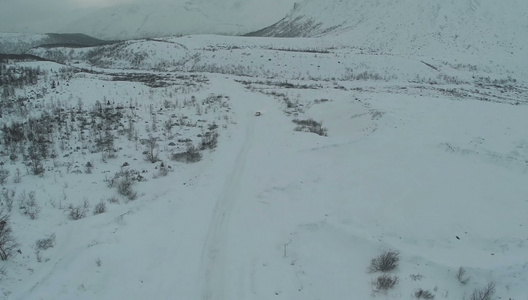 雪路上的单车视频