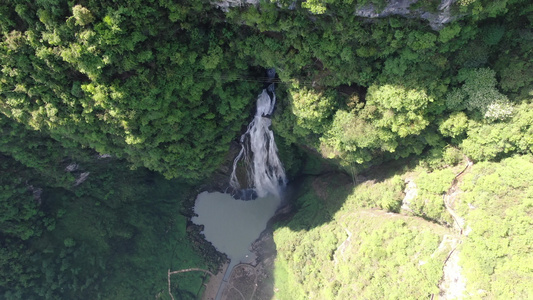 航拍大自然高山瀑布流水 视频