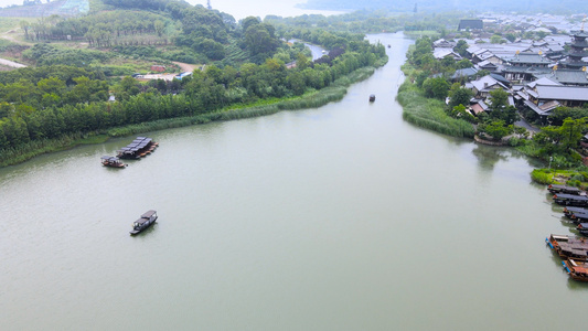 5A风景区拈花小镇拈花湖航拍合集4K视频