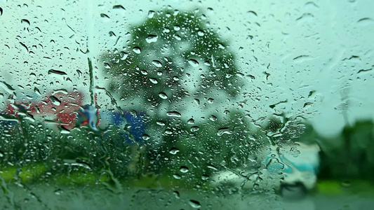 司机在路边停车因为暴风雨降下车内车内看到视频