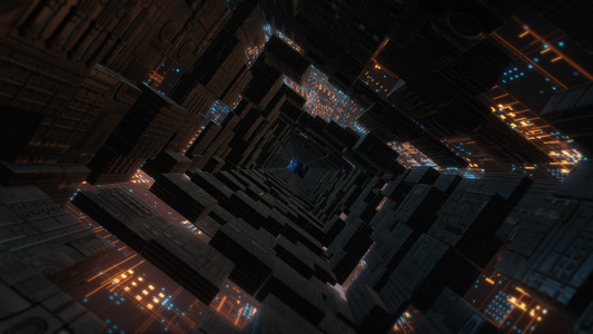 4K三维科幻隧道穿梭背景视频
