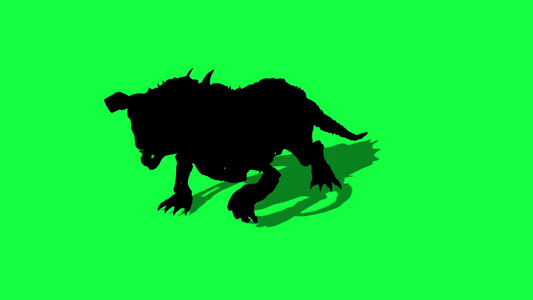 3D神话动物的动画轮廓正在绿屏上运行视频