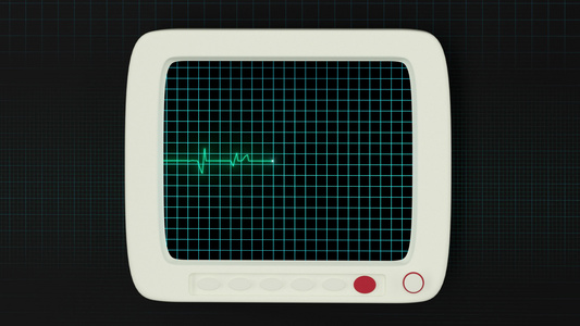 心跳直线反射在显示器上3D投影视频
