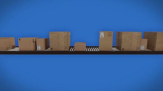 传送带纸箱循环动画视频