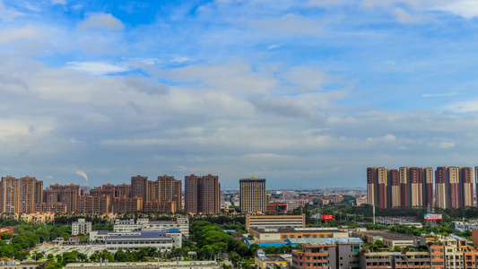 城市房地产小区延时摄影视频