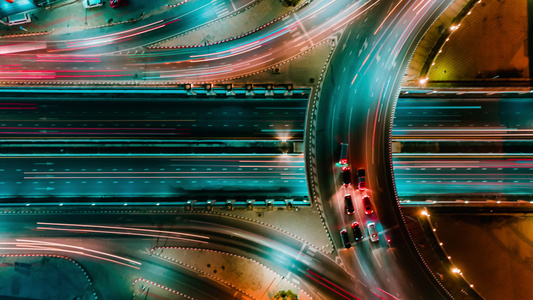 高速公路顶视图道路交通重要基础设施视频