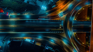高速公路顶视图道路交通重要基础设施9秒视频