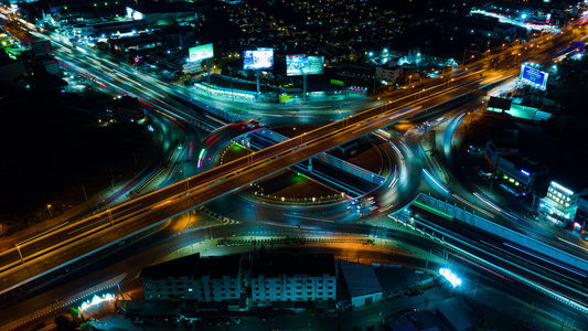 高速公路顶视图道路交通重要基础设施视频