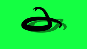 绿色屏幕背景的动画双光环形蛇21秒视频