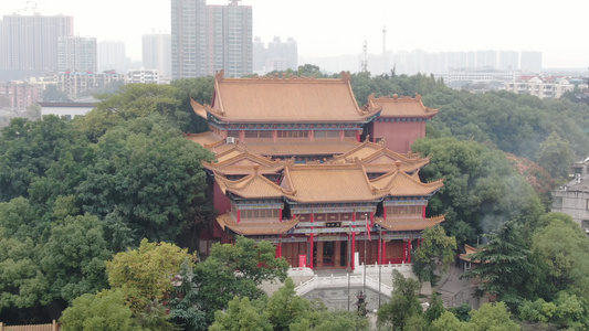 湖南衡阳南岳第一峰雁峰寺航拍视频视频