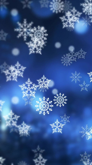圣诞节蓝色雪花粒子视频素材冬季雪花20秒视频