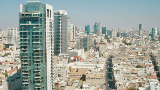 Aviv摩天大楼城市风景视频