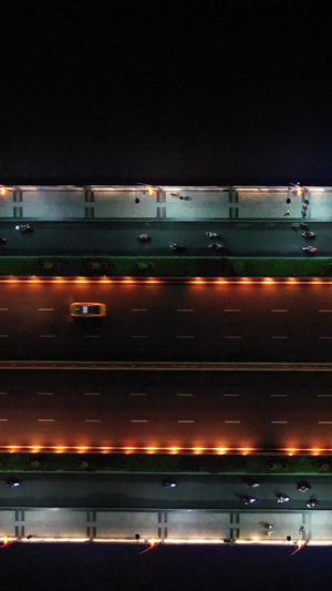 高清航拍桂林解放桥城市地标两岸夜景风光桂林市89秒视频