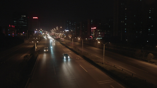 城市交通繁华夜景视频