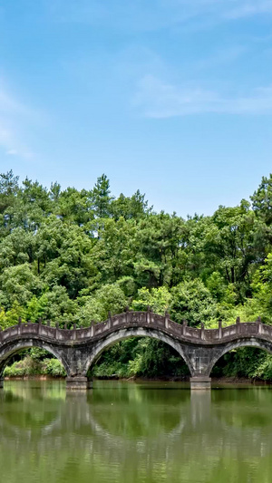 湖南桃花源5A景区聚贤桥古桥延时摄影10秒视频