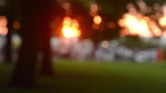 夏季夏天在城市公园中苏光日落视频