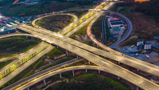 义乌道路交通航拍延时视频