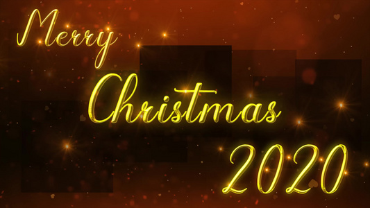 快乐的圣诞节背景用金色优雅的灯光文字视频