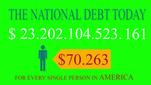 绿色屏幕上usa的国民债务活钟计数器12秒视频