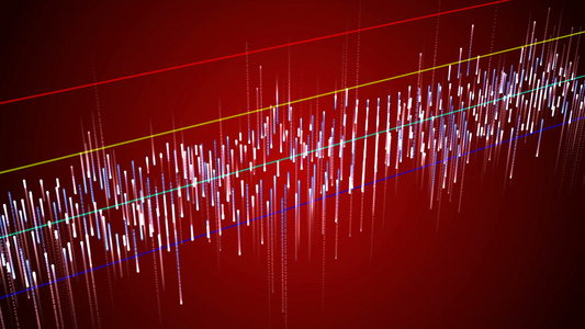 红色背景上的波分析动画视频