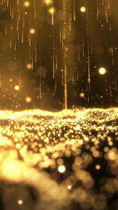 金色波浪粒子雨下降动态背景视频视频