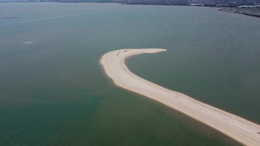 航拍福建泉州触角沙滩美景海边景点视频