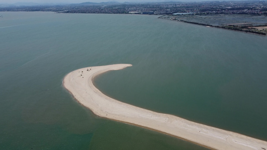 航拍福建泉州触角沙滩美景海边景点视频